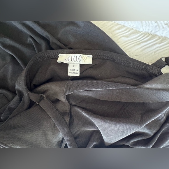 AUW Long Slip Column Sexy Black Dress Women's Size L NWT - Picture 8 of 9
